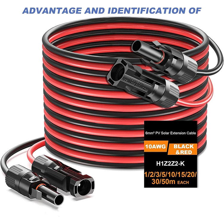 प्रत्यक्ष दफन 10AWG सौर विस्तार केबल 50Ft